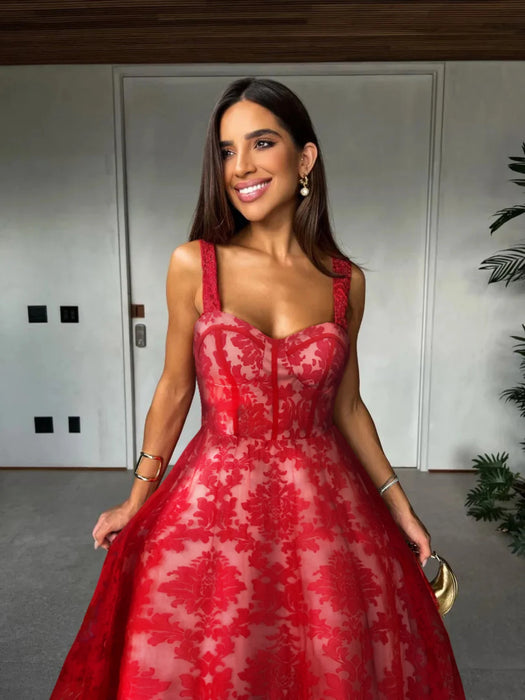 Sexy Lace Jacquard See Through Women Dress Sleeveless Tie Up Backless Lace Long Dress Summer Party Ladies Dress
