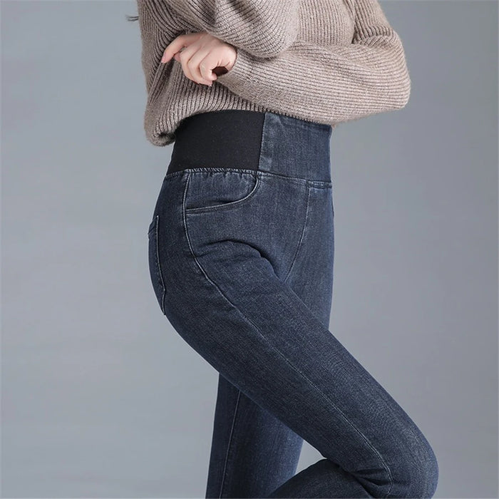 Oversize 26-38 Black Skinny Pencil Jeans Women High Waist Slim Denim Pants Stretch Leggings Casual