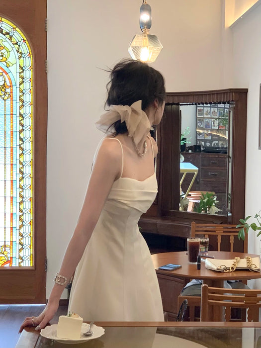 Two Piece Fall Solid Color Dress Woman Ladies Elegant Dress Women White Party Wedding
