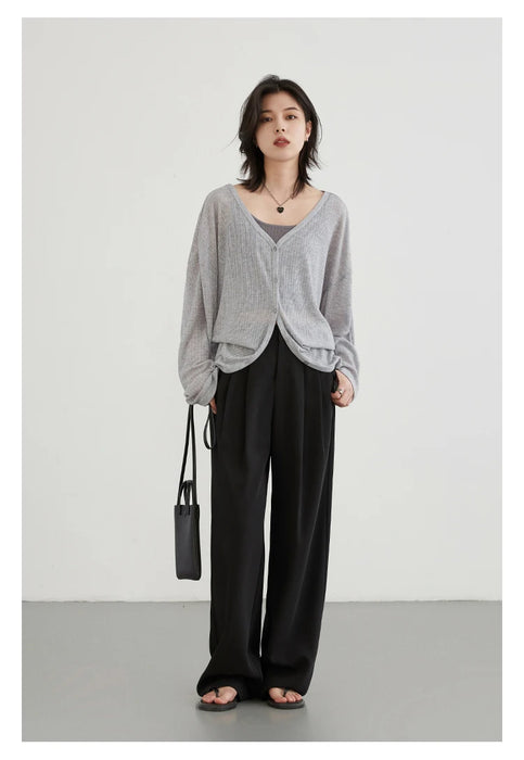 Women's Cardigan New V-neck Long Sleeved Female Shirt Female Jumpers Sun Protection Woman Top Spring Summer SPF