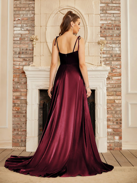 Mint Green Bridesmaid Dresses Side Slit Backless Gown Long Satin Summer Evening Dress For Women