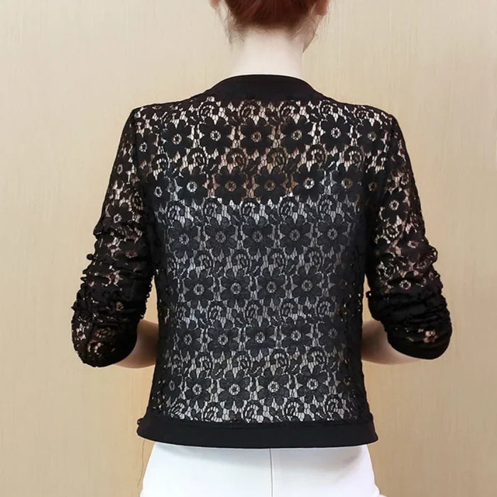 Womens Jackets Long Sleeve Beading Hollow Lace