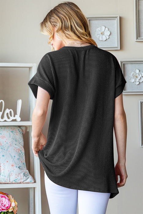 Women's Fashion Tops 2024 USA Graphic Short Sleeve Ribbed Top