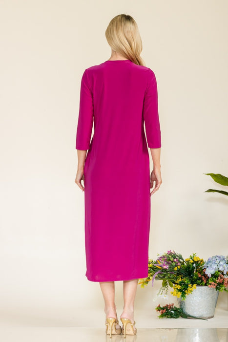 Women's Fashion Tops 2024 Round Neck Midi Dress