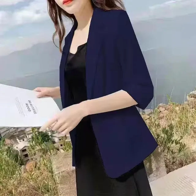 Fashion Women's Jacket Solid Color Yellow Black Cotton Fabric Loose Oversize Coat Spring Summer Jackets Women's Suit