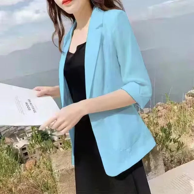 Fashion Women's Jacket Solid Color Yellow Black Cotton Fabric Loose Oversize Coat Spring Summer Jackets Women's Suit