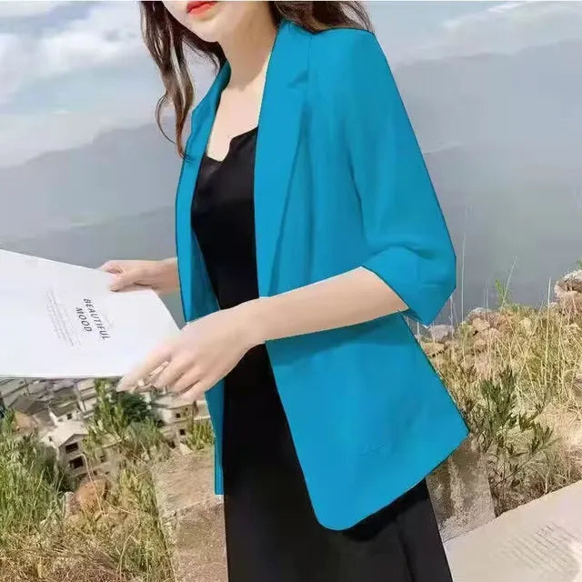 Fashion Women's Jacket Solid Color Yellow Black Cotton Fabric Loose Oversize Coat Spring Summer Jackets Women's Suit