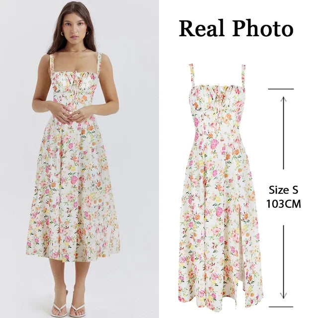 Elegant A Line Midi Dress Sexy Spaghetti Strap Lace Up Red Holiday Party Dresses Summer Dresses Women