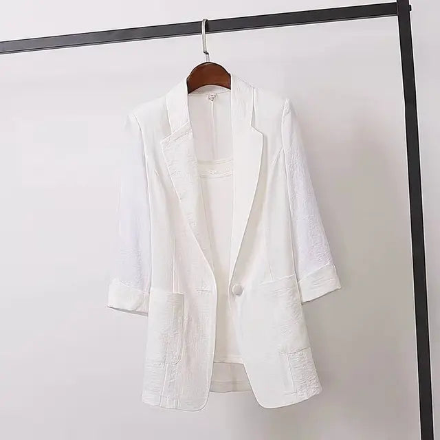 Fashion Women's Jacket Solid Color Yellow Black Cotton Fabric Loose Oversize Coat Spring Summer Jackets Women's Suit