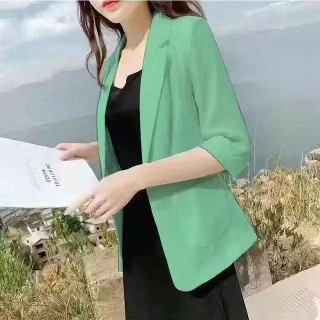 Fashion Women's Jacket Solid Color Yellow Black Cotton Fabric Loose Oversize Coat Spring Summer Jackets Women's Suit