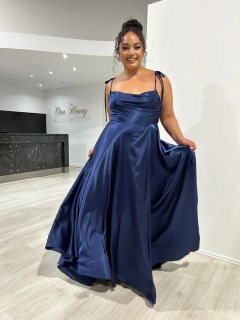 Mint Green Bridesmaid Dresses Side Slit Backless Gown Long Satin Summer Evening Dress For Women