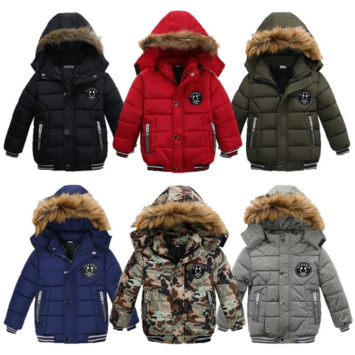 Boy's Jackets Boys Jacket Winter Heavy Hooded Kids Windbreaker Coat Keeping Warm Resist The Severe Cold Children Outerwear AwsomU