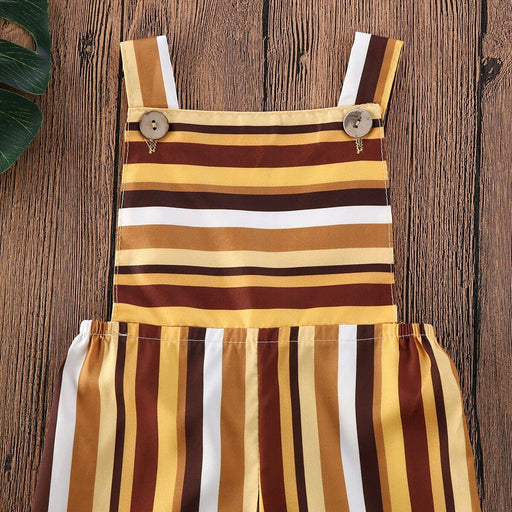 Girl's Dresses 1 6Y Infant Baby Girl Romper Overalls Striped Print Long Jumpsuit Toddler Kids Summer Clothes Sunsuit AwsomU