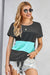 Women's T-Shirt Color Block Panel Knotted T-Shirt AwsomU