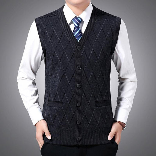 Men's Sweater New Fashion Brand Sweaters Men Pullovers Vest Sleeveless Slim Fit Jumpers Knitwear Casual Male Vests AwsomU