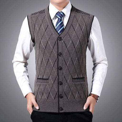 Men's Sweater New Fashion Brand Sweaters Men Pullovers Vest Sleeveless Slim Fit Jumpers Knitwear Casual Male Vests AwsomU