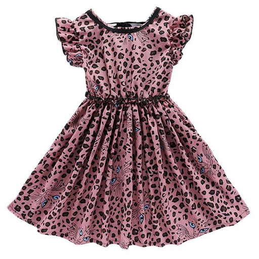 Girl's Dresses 2021 Summer Casual Baby Girls Flare Sleeve Leopard Dress Cotton Kids Toddler Sundress AwsomU