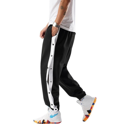 Men's Pants new men hip hop pants side buttons men's elastic waist loose style men joggers trousers Casual Track Pants AwsomU