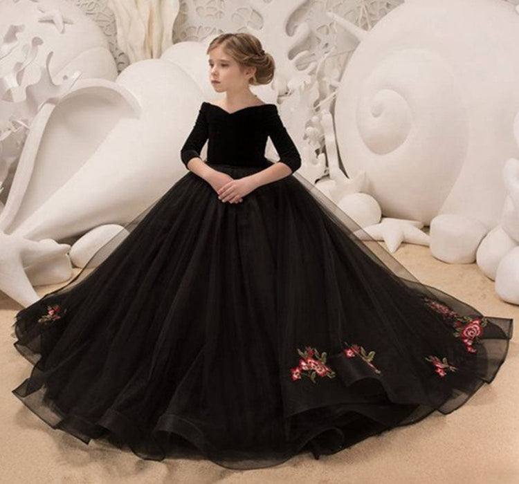 Baby Wear Puffy Girls Party Garment Wedding Dress Ball Gown Princess Frock  Long Sleeves Dress - China Baby Wear and Party Dress price |  Made-in-China.com