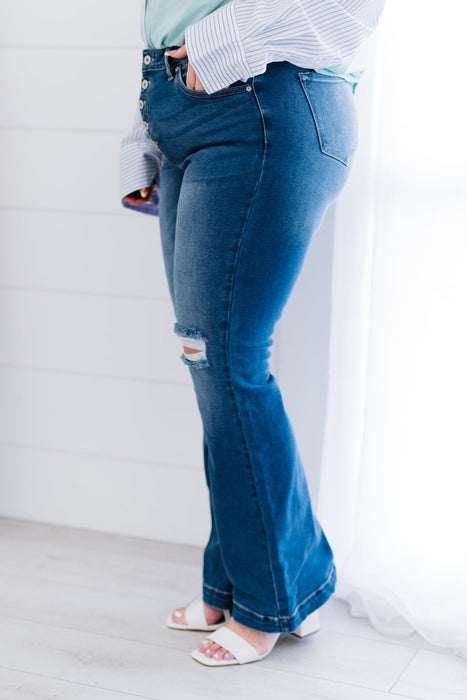 Kancan Denim Skies Run Flare Jeans