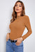 Women's T-Shirt Mock Neck Lettuce Hem Long Sleeve Tee AwsomU