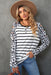 Women's T-Shirt Leopard Print Striped Distressed Long Sleeve Tee AwsomU