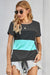 Women's T-Shirt Color Block Panel Knotted T-Shirt AwsomU