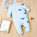 Baby Clothing Baby Whale Print Two-Tone Jumpsuit AwsomU