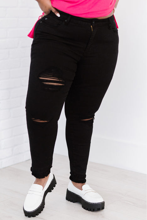 Kancan Stepping Stone Run Double Fray Skinny Jeans