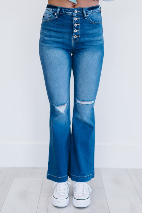 Kancan Denim Skies Run Flare Jeans