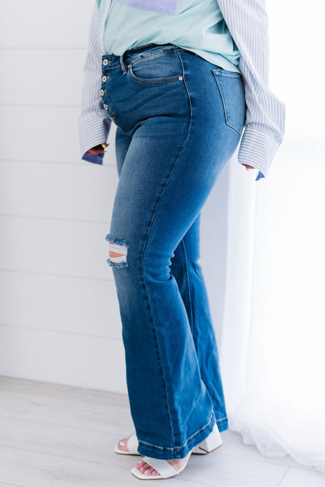 Kancan Denim Skies Run Flare Jeans