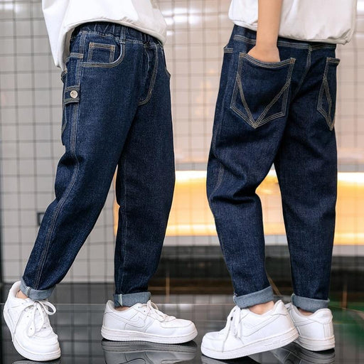 Boy's Jeans Boys Casual Jeans Spring Fall Denim Pants New Fashion Children Loose Trousers Big Boys Clothes AwsomU