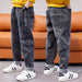 Boy's Pants Boys Denim Jeans Big Boys Pants Spring Fall Kids Jeans for Teenager Letter Printing Black Jeans Children Clothes AwsomU