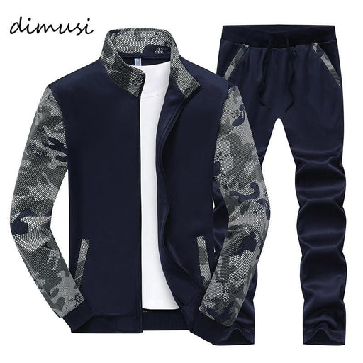 Men's Track Set DIMUSI Spring Men Sportwear Sets Tracksuit Male Outwear Sweatshirts AwsomU
