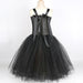 Party Costume Girls Witch Halloween Costume for Kids Long Tutu Dress with Hat Broom Black Evil Queen Outfit AwsomU