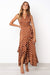 Dresses Sexy V Neck Women's Dress Fashion Dot Ruffles Casual Midi Dress Female Irregular Lace Up Sleeveless Dress AwsomU