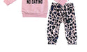 Girl's Set Newborn Infant Baby Girl Clothes Sets Fashion Pink Tops Letter Printed Leopard Print Pants Headband 3PCS Outfit Girls Clothing Sets AwsomU