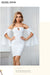 Dresses Women Off Shoulder Long Sleeve Bandage Dress Sexy Hollow Out White Mini Club Celebrity Runway Party Dress|Dresses| AwsomU