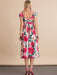 Dresses Fashion Runway Summer Spaghetti Strap Dress Women's Slim Vacation Floral print Elegant Midi Dress AwsomU