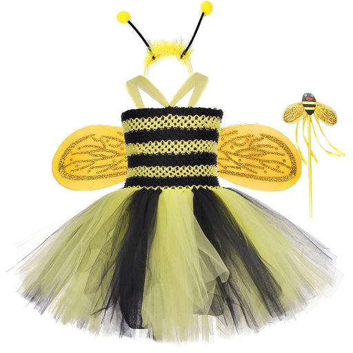 Party Costume Honeybee Kids Dresses for Girls Summer Fairy Dress Cosplay Halloweeen Costumes for Kids Baby Girl AwsomU