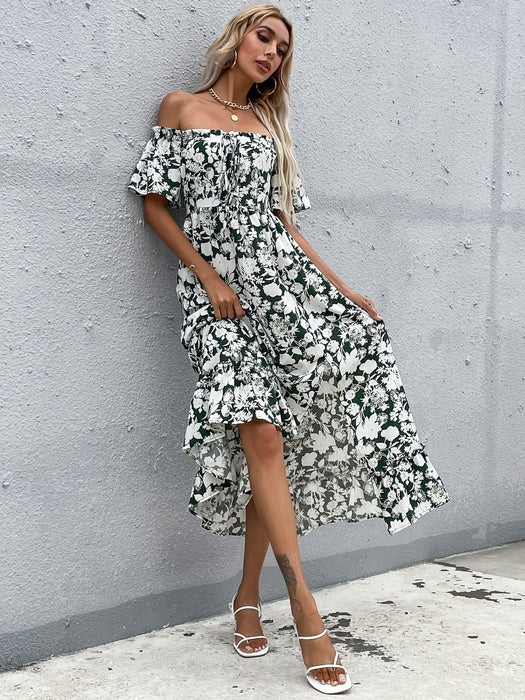 Square Neck Butterfly Sleeve Floral Dress | Summer dresses, Floral dress  outfits, Floral dress outfit summer