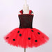 Party Costume Lady Beetle Tutu Dress for Girls Halloween Cosplay Costumes for Kids Fancy Dresses with Wings AwsomU