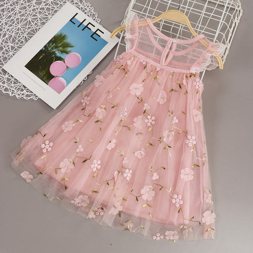 Girl's Dresses Girls Elegant Floral Lace Dress Baby Girl Sleeveless Pink Frocks Children Toddler 18M 2 3 4 5 6 Yrs Clothes Summer Dresses AwsomU