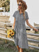 Dresses New Ladies Vintage Boho Summer Dress Women Midi Casual Loose Holiday Plaid Beach Shirt Dress Women Sundress AwsomU