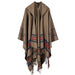 Scarfs New fashion women winter shawl wraps thick warm blanket scarf oversize hooded black ponchos and capes striped tassel AwsomU