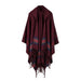 Scarfs New fashion women winter shawl wraps thick warm blanket scarf oversize hooded black ponchos and capes striped tassel AwsomU