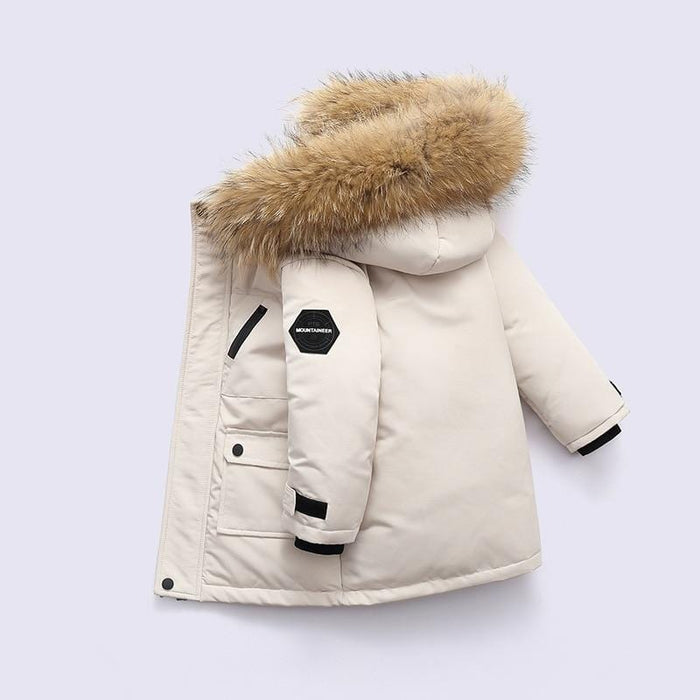 Boy's Jackets Winter Down Jacket For Boys Real Raccoon Fur Thick Warm Baby Boys Outerwear Coat Kids Teenage Boys Parka AwsomU