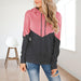 Women's hoodie Patchwork Hoodies Women Drawstring Vintage Sweatshirts Autumn Winter Long Sleeve Sport Oversized Female Casual Hoodie AwsomU