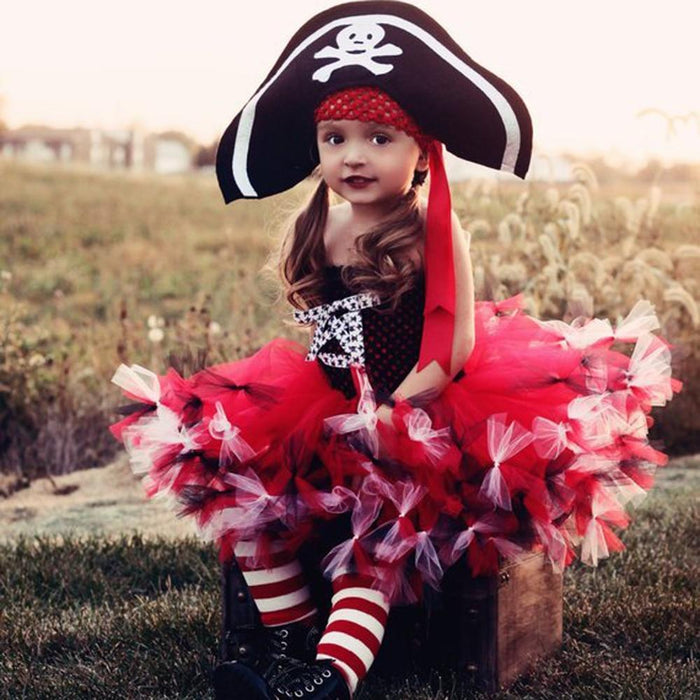 Party Costume Pirate Tutu Dress for Girls Kids Halloween Cosplay Costume Girl Princess Party Dresses AwsomU