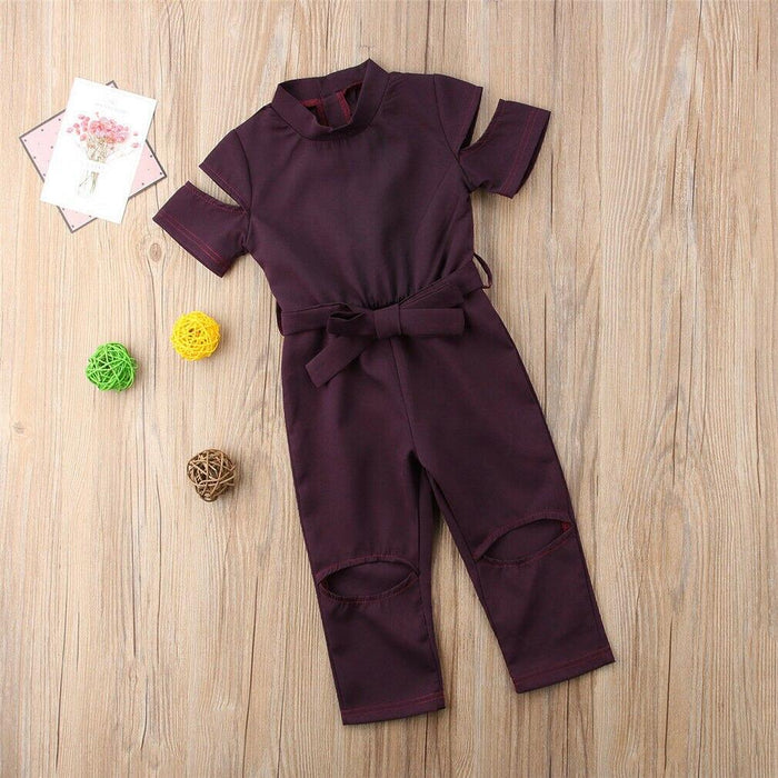 Girl's Jumpsuit Pudcoco Girl Jumpsuits 2Y 7Y Trendy Kids Baby Girls Holes Romper Jumpsuit Outfits Clothes Playsuit AwsomU